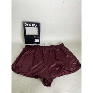 2xist Sexy Sliq Silkie Silkies 1 Piece Shorts Underwear Burgundy Red Mens Size M